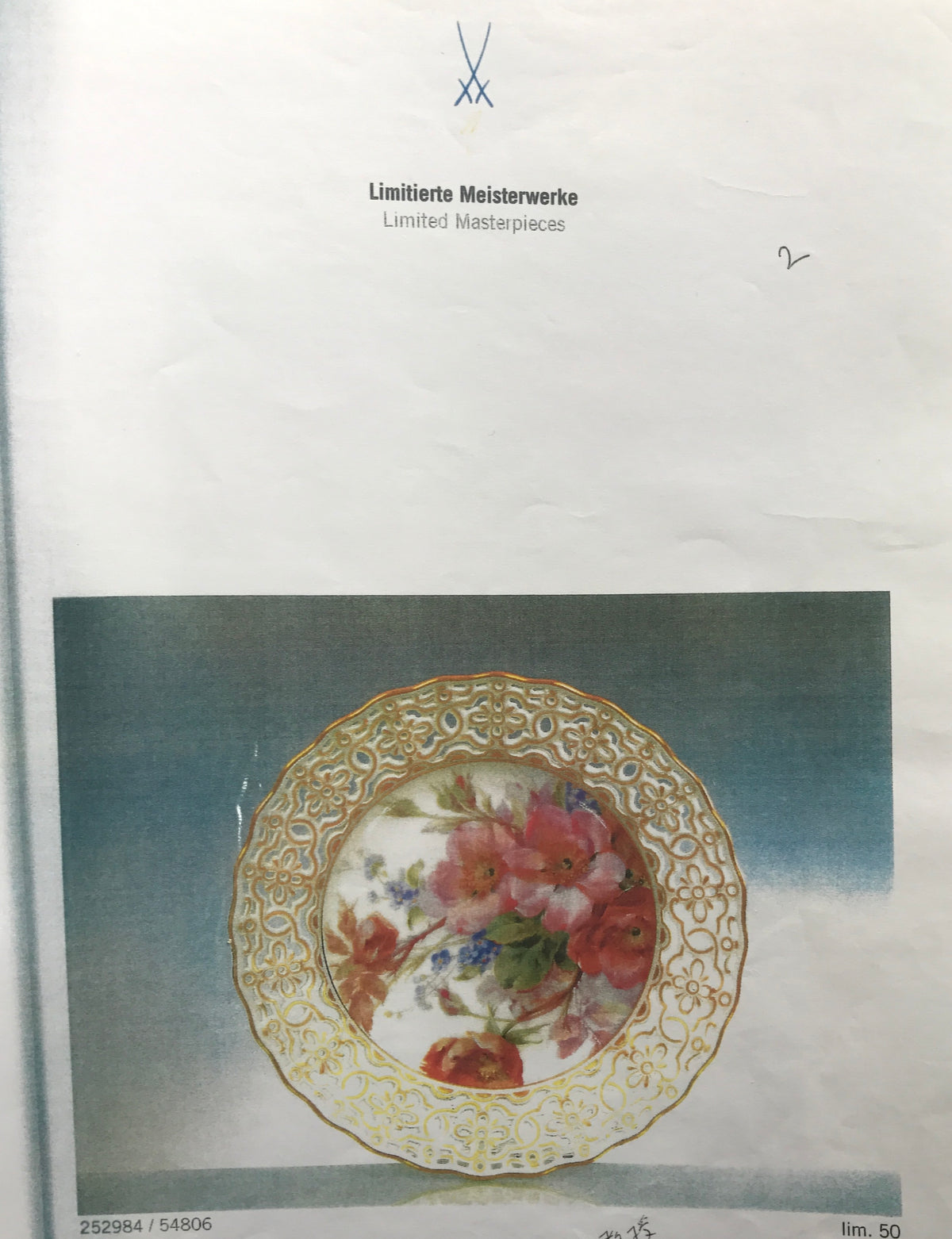 MEISSEN マイセン|自然主義 透かし彫りオープンワーク飾り皿|after Julius Eduard Braunsdorf|限定50点