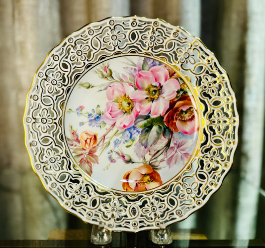 MEISSEN マイセン｜自然主義 透かし彫りオープンワーク飾り皿｜after Julius Eduard Braunsdorf｜限定50点