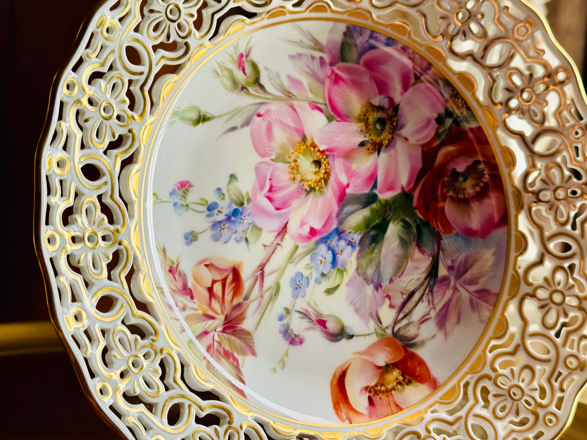MEISSEN マイセン｜自然主義 透かし彫りオープンワーク飾り皿｜after Julius Eduard Braunsdorf｜限定50点