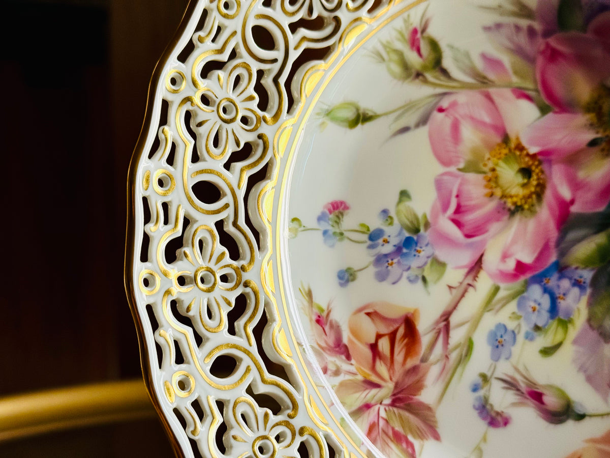 MEISSEN マイセン｜自然主義 透かし彫りオープンワーク飾り皿｜after Julius Eduard Braunsdorf｜限定50点