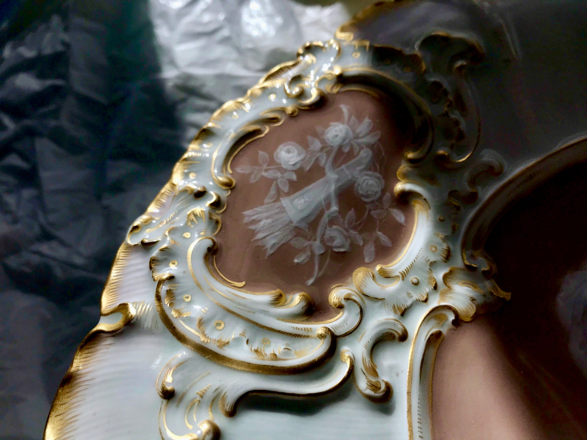 MEISSEN マイセン｜Pâte-sur-pâte「ヴィーナスと天使」装飾皿｜19世紀